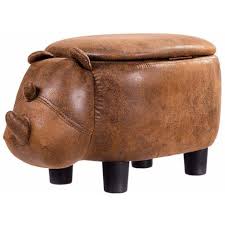 Costway Tierhocker Kinderhocker Sitzhocker Mit Stauraum Polsterhocker Mit Deckel Sitzbank Fussbank Aufbewahrungsbox Mit Fuessen Tier Design Nashorn Design 0796914955498