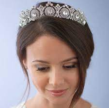 Vintage Bridal Tiara Bridal Hair Accessory Royal Bridal Crown Rhinestone Wedding Crown Antique Gold Bridal Tiaras Vintage Bridal Tiara Hair Jewelry Wedding