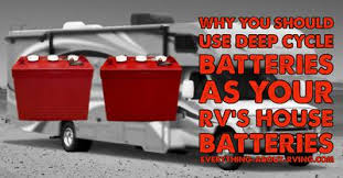 Starting batteries, such as car batteries should not be used for deep cycle applications because of the thinner plates in these batteries. Should I Use Six Volt Deep Cycle Batteries As House Batteries In My Rv
