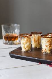 Shot glass hors devours ideas / party ideas — inspirational ideas for savoury shot glass canapes. Three Cheese Macaroni Shooters My Modern Cookery