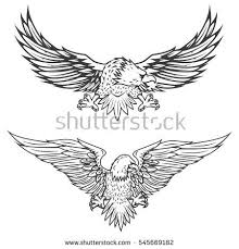 Black And White Flying Eagle Tattoo Illustration Of Flying Eagle Isolated On White Background Vector Illustration Tatuirovka Orla Totemy Orly