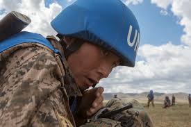 U.S. Navy Corpsmen with 3rd Medical Battalion train alongside the Mongolian  Armed Forces