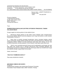 Surat Rasmi Permohonan Bekalan Elektrik Letter 7saudara Com