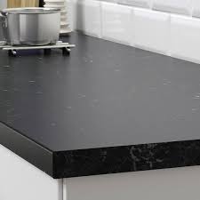 Slate grey kitchen with white worktops ikea bedside tables : Saljan Worktop Black Marble Effect Laminate 246x3 8 Cm Ikea