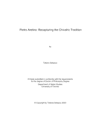 Pietro Aretino: Recapturing the Chivalric Tradition