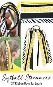Diy Softball Hair Bows Softball Hair Bows Softball Hairstyles Softball Bows