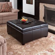 Camabel folding ottoman storage bench cube 44 inch hold up 700lbs faux leather long chest with memory foam seat footrest padded upholstered stool for bedroom box bed coffee table rectangular black 4.5 out of 5 stars 2,028 Spacious Espresso Leather Storage Ottoman Coffee Table W Tufted Top Modern Living Room Los Angeles By Gdfstudio Houzz