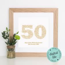 Personalised 50th Anniversary Gift Word Art Printable Gift Framed Print 50 Years 50th Wedding Anniversary Golden Anniversary 40th Anniversary Gifts 50th Anniversary Gifts 45th Wedding Anniversary Gifts