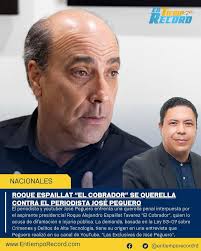PERIODISTA JOSE PEGUERO DICE ROQUE ESPAILLAT LO HICE GEBTE TRAID4R Y MIL  GRACIAS A LOS MEDIOS APOYO