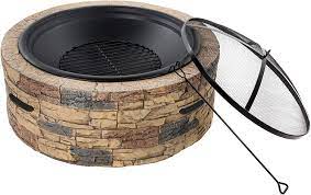 We did not find results for: Amazon Com Sun Joe Sjfp35 Stn Cast Stone Base Wood Burning Fire Pit W Dome Screen And Poker Garden Outdoor