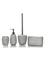 Sites Asda Site Glitter Bathroom Bath Accessories Silver Glitter