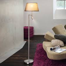 Berson Vintage Stehleuchte Mit Led Leselicht Ohne Schirm Nickel