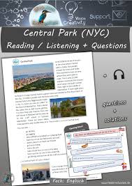New York City Sights Central Park Reading Listening Questions Unterrichtsmaterial Im Fach Englisch In 2020 New York City New York Central Park