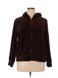 details about jones new york sport women brown zip up hoodie 2 x plus