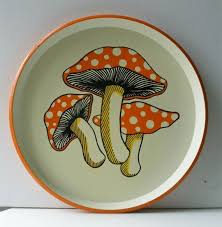 Vintage 70s Groovy Mushroom Serving Tray By Opheliavintagehome Mushroom Decor Stuffed Mushrooms Hippie Decor