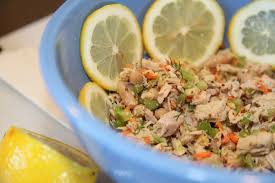 Fresh And Healthy Tuna Salad Recipe Made With Veggies Lemon Juice Olive Oil And Dijon Mustard No Mayo Delish Healthy Snacks Tuna Salad Homemade Pi
