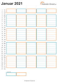 Kalender 2021 a4 querformat (xlsx für excel ab version 2010); Kalender 2021 Zum Ausdrucken Kostenlos