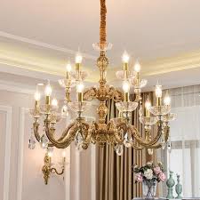 Church Large Antique Brass Chandelier Crystal Lighting For Dining Room Copper Lamp Lamparas Living Room Led Candle Chandelier Chandeliers Aliexpress