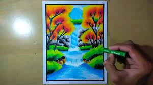 Melukis air terjun melukis air terjun dengan ukuran besar adalah tantangan tersendiri. Cara Menggambar Pemandangan Air Terjun Yang Indah How To Draw A Waterfall Step By Step Youtube