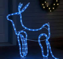 Reindeer Sleigh 3D LED Deer Christmas Light With Cart- 11M ...