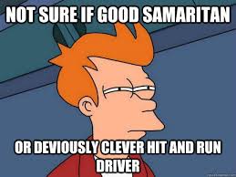 Not Sure If Good Samaritan Or Deviously Clever Hit And Run Driver Futurama Fry Quickmeme