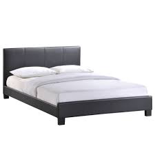 Black Bed Frame With Wood Headboard Alex Queen Leather Bed Frame In Black Bedroom Contemporary Furniture Warehouse Leather Bed Frame Upholstered Platform Bed Leather Bed