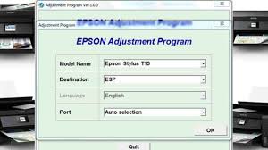 Reset epson t13 waste ink pad. Epson Stylus T13 Adjustment Program