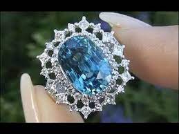 World Class Internally Flawless Cambodian Blue Zircon Diamond Ring Solid 18k Gold Must Be Sold Youtube Zircon Jewelry Blue Zircon Jewelry