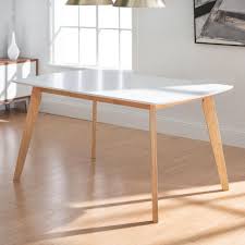 Furnish your entire dining room for less with discount dining room sets from furnitureetc. Walker Edison Furniture Company 60 Mid Century Modern Wood Dining Table White Solid Wood White Natural Hdw60rmwnl Kitchen Set This Dining Table In Your Kitchen Or Dining Ro
