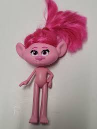 Pink Hair Princess Poppy Troll Hard Plastic Doll Bent Arm 6