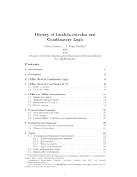 This calculus handbook was developed primarily through work with a number of ap calculus classes, so it contains what. Pdf History Of Lambda Calculus And Combinatory Logic