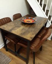 New modern dining room kitchen set w/ metal square table and 6 white chairs icvg. Industrial Metal Dining Tables For Sale Ebay