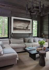 Dreamy Rustic Modern Lake House With Sweeping Vistas Of Lake Joseph Decor Home Living Room Modern Lake House Family Room Design