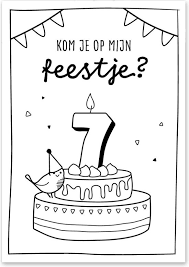 Bol Com Uitnodiging Kinderfeestje 7 Jaar 10x A5 Formaat In Te Kleuren Kom Je Op Mijn