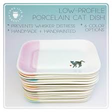 New Porcelain Cat Food Dishes Just Added To My Shop Cat Approved By My In House Expert Ginger This Shallow Rectangular Dish Keeps K Cat Merchandise Food Dishes Cat Food
