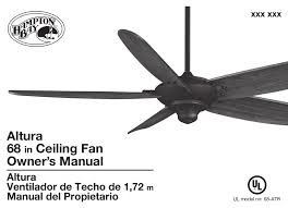 Our celing fan with light has a remote that stopped working a few months ago. Hampton Bay Altura Owner S Manual Pdf Download Manualslib