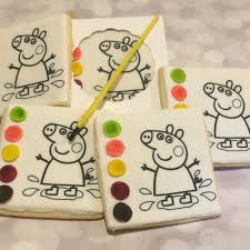 Step by step instructions how to make paint your own troll sugar cookies. Peppa The Pig Pyo Paint Cookies 12 Cookies In A Gift Box Mini Bites Cookies And Cake Miniatures
