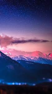 Snowy Mountain Range Stars Tilt Shift Iphone 7 Wallpaper Baby Pink Wallpaper Iphone Pink Wallpaper Iphone Tilt Shift