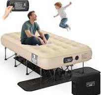Simpli Comfy EZ Bed Twin Self-Inflating Air Mattress with Built-in Frame, Pump and Wheeled Case, Blow Up Inflatable Air Bed Perfect for Home, Guests, ...