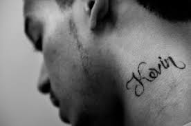 In may 1944, jewish men received the letters a or b to indicate a particular series of numbers. Neck Name Tattoo Ideas