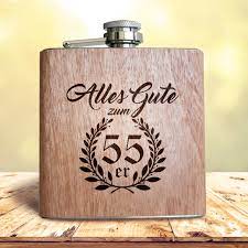 Holz Flachmann Geschenk Zum 55 Geburtstag 55er Manner Mann Freund Vater Papa Ebay