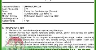 Home ipa kelas 6 soal ipa kelas 6 materi energi dan perubahannya. Rpp Kelas 3 Tema 6 Kurikulum 2013 Revisi 2018 Guru Maju