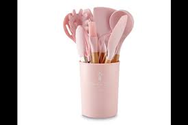 This material is resistant to 446 degrees f however, the heat resistance may be higher in some utensils than in others. 11pcs Kitchen Silicone Spatula Utensil Set Silicone Cooking Utensils Set Spatulas Silicone Heat Resistant Wooden Spoons Utensils Pink Matt Blatt