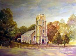 Anglican Church Beechworth Victoria Painting By Audrey Russill