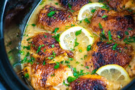 Ultimate Slow Cooker Lemon Chicken Thighs Recipe Slow Cooker Lemon Chicken Easy Slow Cooker Chicken Chicken Crockpot Recipes Easy