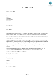 1.write an application to the principal for three days' leave of absence. Kostenloses Sick Leave Letter Template