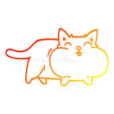 Drawing a cat is easy to do. A Creative Warm Gradient Line Drawing Cartoon Fat Cat Stock Vector Illustration Of Animals Cartoon 151544722