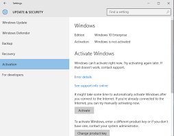 If the device is running windows 10, version 1703 or 1709, then windows 10 pro must be successfully activated in settings > update & security > activation, as illustrated in figure 7a. Windows 10 Enterprise Activating Windows 10 On Campus Grok Knowledge Base