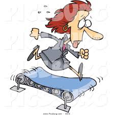 Clip Art of a Sweating Hot Business Woman Running to the Right on ...