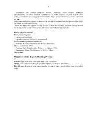 Report Format Writing Internships Report Writing Format